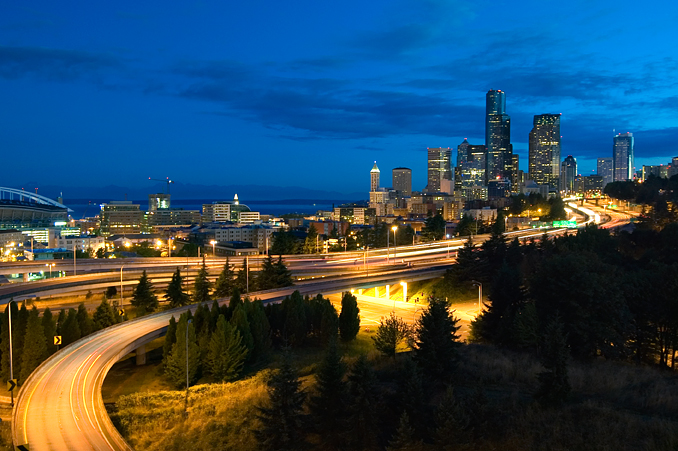 Seattle Skyline, Night 2, Washington